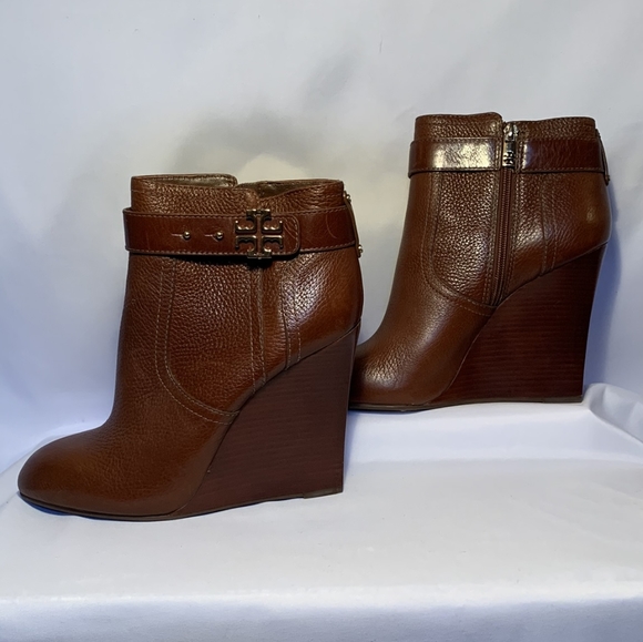 Tory Burch Elina brown leather ankle booties size 10 - Picture 8 of 11